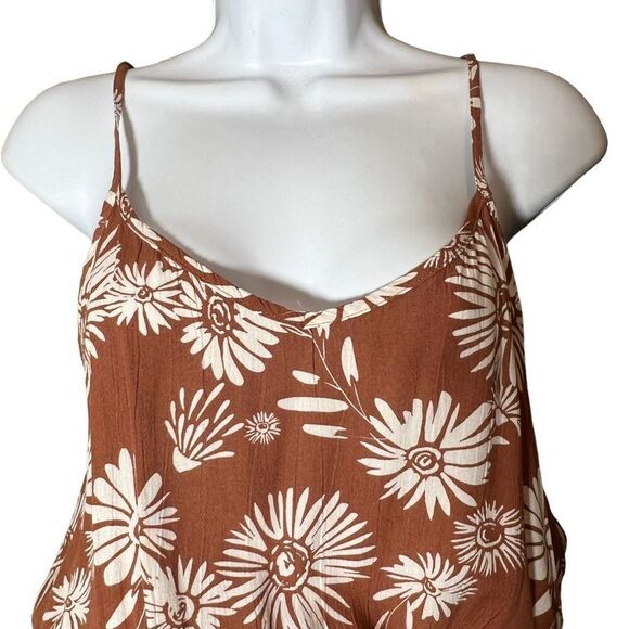 SO Goods for Life Women's Floral Jumpsuit Pants Summer Sleeveless Brown Small - Picture 2 of 9
